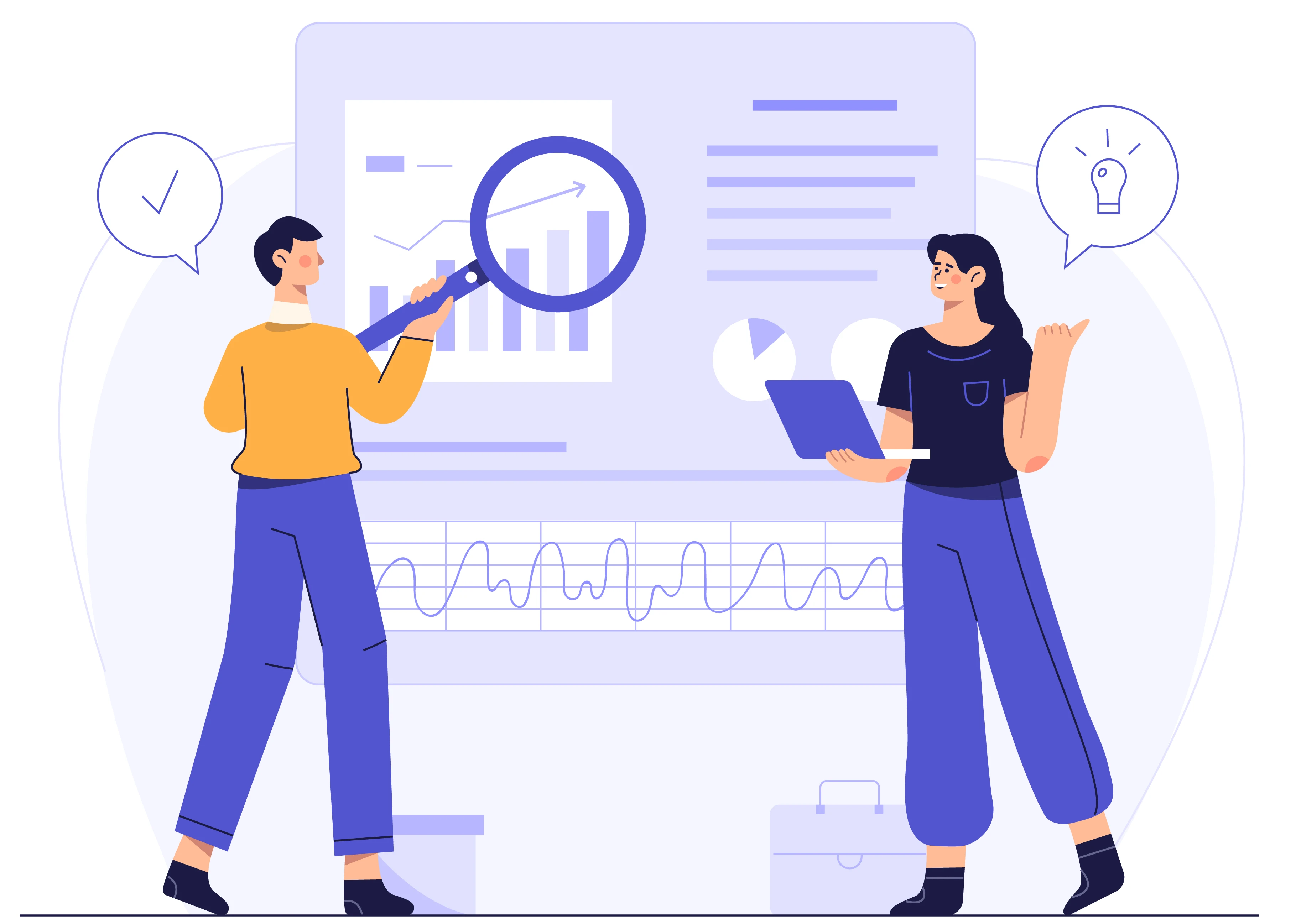 Copywriter discussing brand voice and customer needs with a business owner